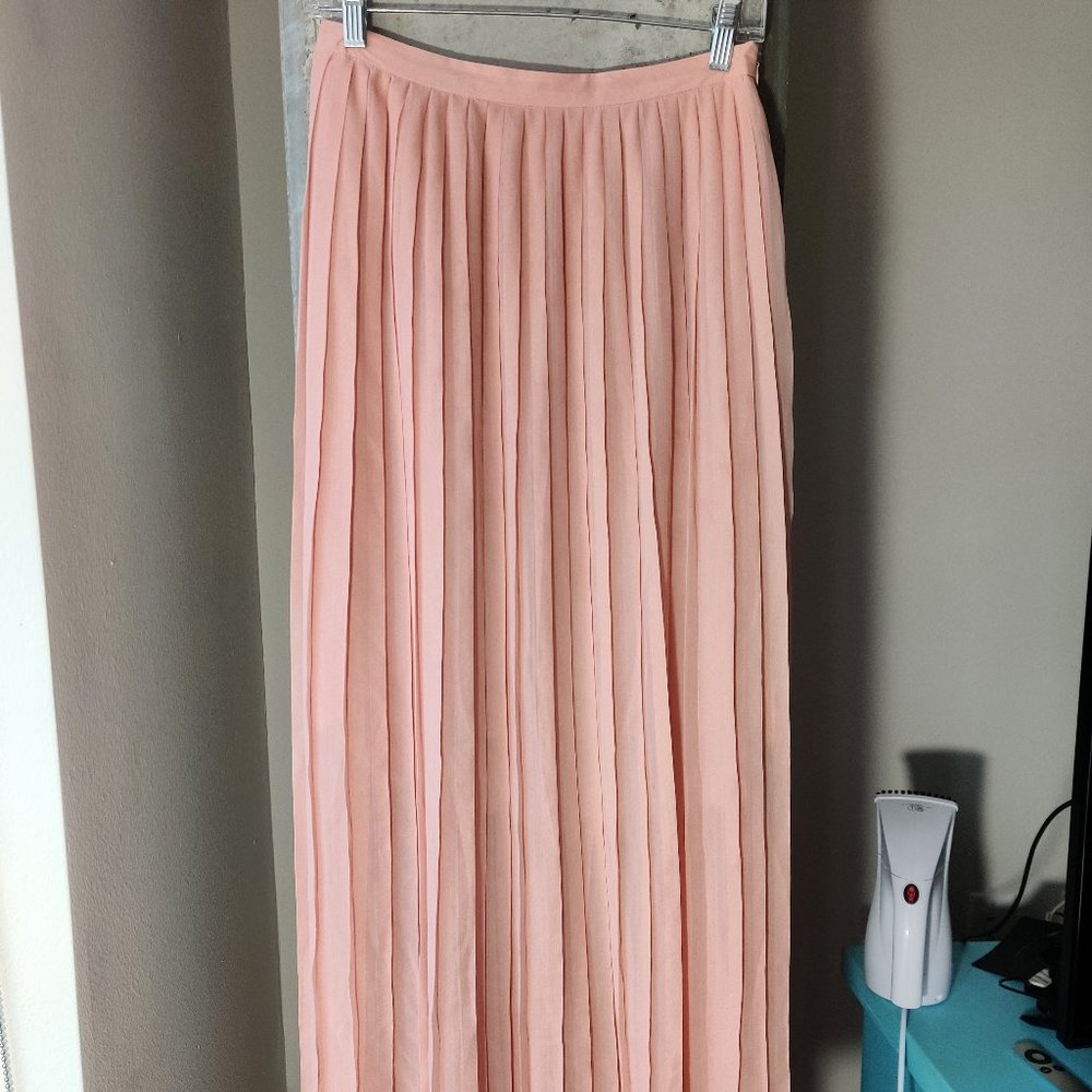 Urban Outfitters Pink Pleated Midi Maxi Skirt